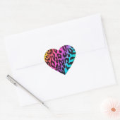 Rainbow Animal Print Herz-Aufkleber (Umschlag)