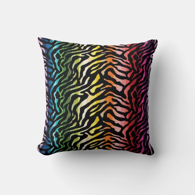 Rainbow Animal Print Kissen (Vorderseite)