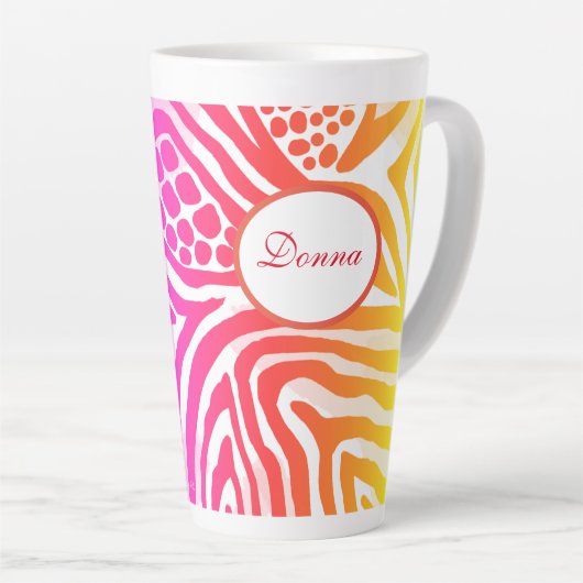 Rainbow Animal Print Latte Tasse (Rechte Ecke)