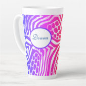 Rainbow Animal Print Latte Tasse (Linke Ecke)