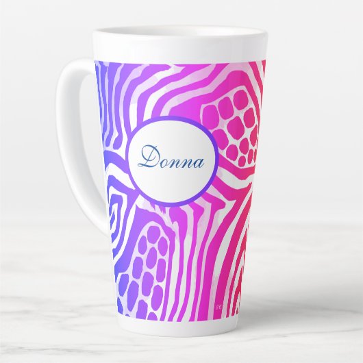 Rainbow Animal Print Latte Tasse (Linke Ecke)