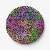 Rainbow Animal Print Pappteller (Vorderseite)