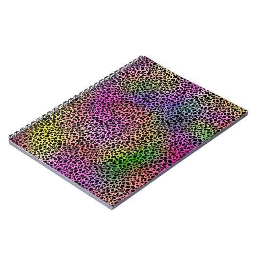 Rainbow Animal Print Spiral Notebook Notizblock (Linke Seite)