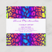 Rainbow Animal Print Square Business Card Quadratische Visitenkarte (Rückseite)