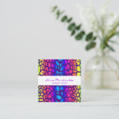 Rainbow Animal Print Square Business Card Quadratische Visitenkarte (Stehend Vorderseite)