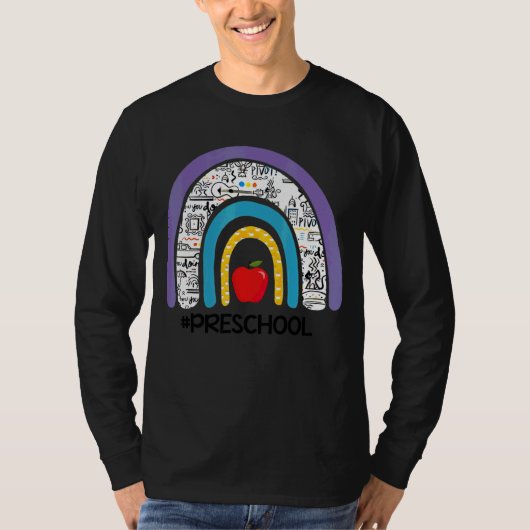 Rainbow Apple Back to School Teacher T-Shirt (Vorderseite)
