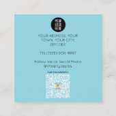 Rainbow aquamarin funky SCANDI HERZ RAINBOW BABYSI Quadratische Visitenkarte (Rückseite)