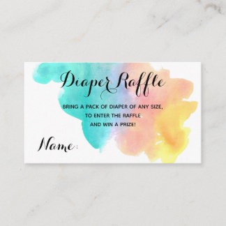 Rainbow Aquarell Splash Babywindeln Gewinnkarte Begleitkarte