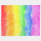 Rainbow Aquarell Spritzer stilvoll chic Fleecedecke (Vorderseite (Horizontal))
