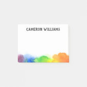 Rainbow Aquarellfarbengrenze Post-it Klebezettel (Vorderseite)