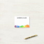 Rainbow Aquarellfarbengrenze Post-it Klebezettel (Auf Schreibtisch)