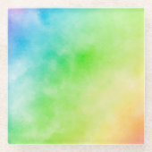 Rainbow Aquarellmalerei Glasuntersetzer (Vorderseite)