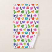 Rainbow Aquarellpalme Blätter Button Kiss Lippenst Badhandtuch Set (Handtuch)