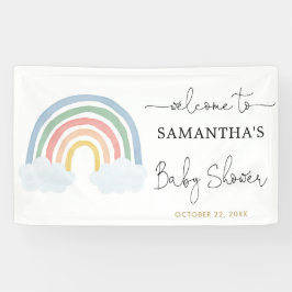 Rainbow Aquarellpastellfarben Babydusche Hintergru Banner