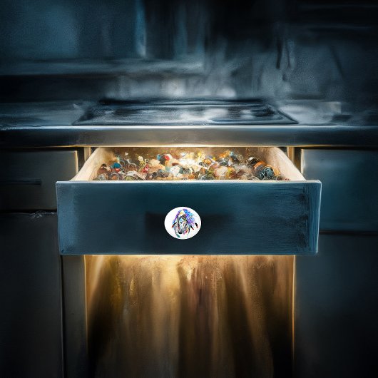 Rainbow-Aquarellpferd Keramikknauf