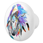 Rainbow-Aquarellpferd Keramikknauf (Rechts)