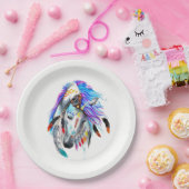 Rainbow-Aquarellpferd Pappteller (Party)
