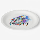 Rainbow-Aquarellpferd Pappteller (Schrägansicht)