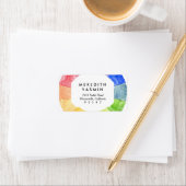 Rainbow-Aquarellring Adressaufkleber (Insitu)