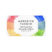 Rainbow-Aquarellring Adressaufkleber (Vorne)