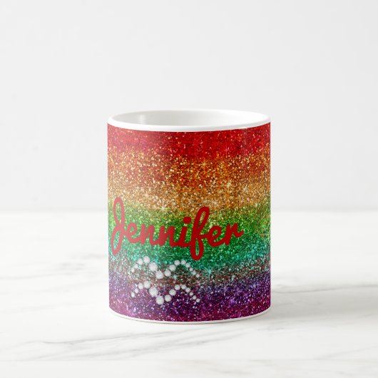 Rainbow Aquarius Rose Personalisiert Kaffeetasse (Mittel)