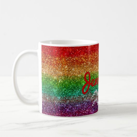 Rainbow Aquarius Rose Personalisiert Kaffeetasse (Links)