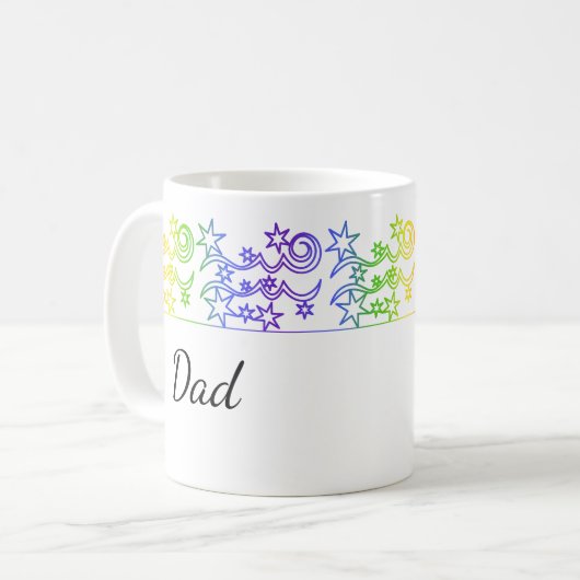 Rainbow Aquarius Star Sign Personalisierte Mug Kaffeetasse (Vorderseite Links)