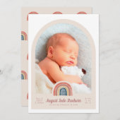 Rainbow Arch Foto Geburtsankündigung Einladung (Vorne/Hinten)