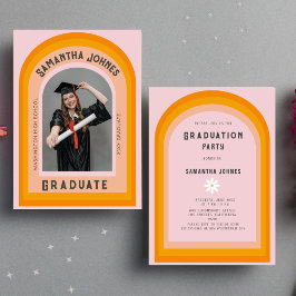 Rainbow Arch Foto Graduation Party Einladung