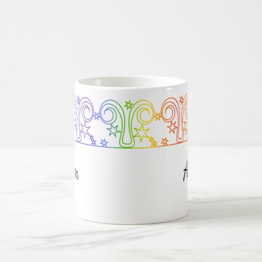 Rainbow Aries Star Sign Personalisierte Mug Kaffeetasse (Mittel)