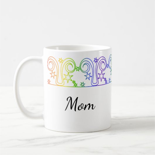 Rainbow Aries Star Sign Personalisierte Mug Kaffeetasse (Links)