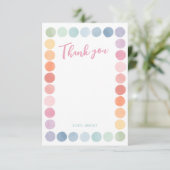 Rainbow Art Birthday Party Dankeskarte (Stehend Vorderseite)