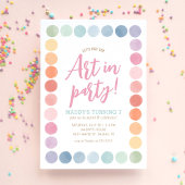 Rainbow Art Birthday Party Einladung