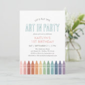 Rainbow Art Craft Einladung (Stehend Vorderseite)