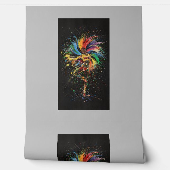 Rainbow Art Dance Ballerina Hintergrund Wanddekora Tapete (Abrollen)