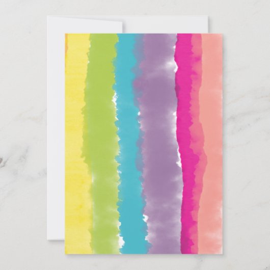 Rainbow Art Geburtstagsparty Einladung (Rückseite)