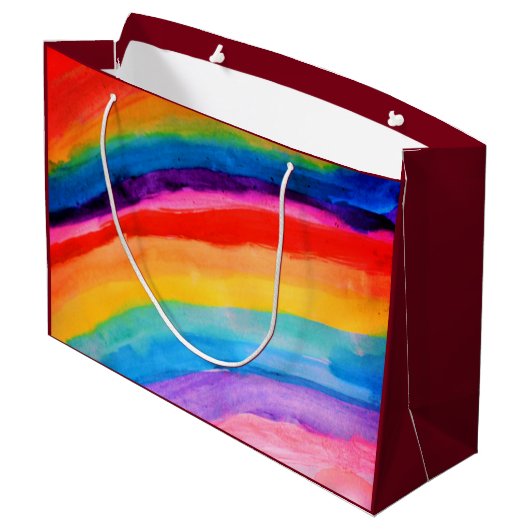 Rainbow Art Große Geschenktüte (Rückseite Schrägansicht)