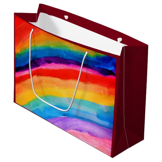 Rainbow Art Große Geschenktüte (Vorderseite Schrägansicht)