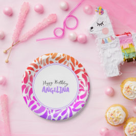 Rainbow Art Paint Party Girl Pappteller