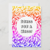 Rainbow Art Painting Birthday Party Girl Einladung (Rückseite)