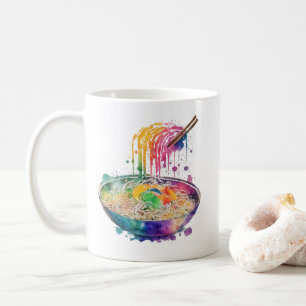 Rainbow Art Ramen Noodles und Chopsticks Kaffeetasse