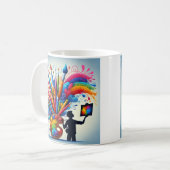 Rainbow Artist Painter tea Tasse cup Keramik (Vorderseite Links)