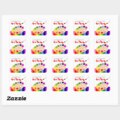 Rainbow Artist Palette Malerei Geburtstagspartei Quadratischer Aufkleber (Blatt)