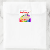 Rainbow Artist Palette Malerei Geburtstagspartei Quadratischer Aufkleber (Tasche)