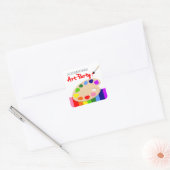 Rainbow Artist Palette Malerei Geburtstagspartei Quadratischer Aufkleber (Umschlag)