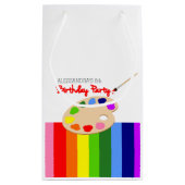 Rainbow Artist Palette Painting Birthday Party Kleine Geschenktüte (Rückseite)