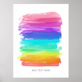 Rainbow Artist Pinselstriche Minimalistisch Happy  Poster