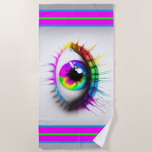Rainbow Artistic Eye Strandtuch (Vorderseite)