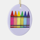 Rainbow Artist's Crayons School Art Teacher Gesche Keramikornament (Rechts)
