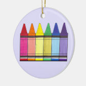 Rainbow Artist's Crayons School Art Teacher Gesche Keramikornament (Links)